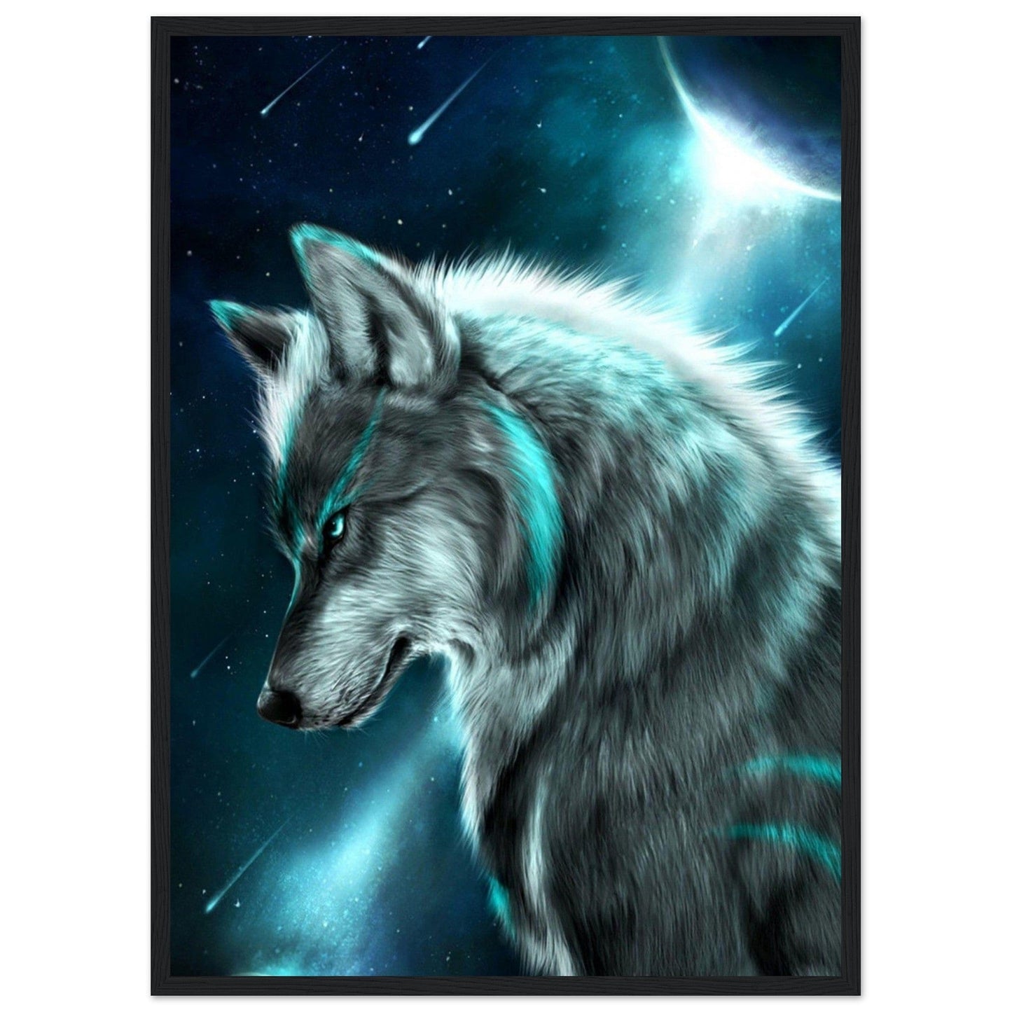 Gelato Print Material 50x70 cm / 20x28″ Tableau Loup Bleu Ciel