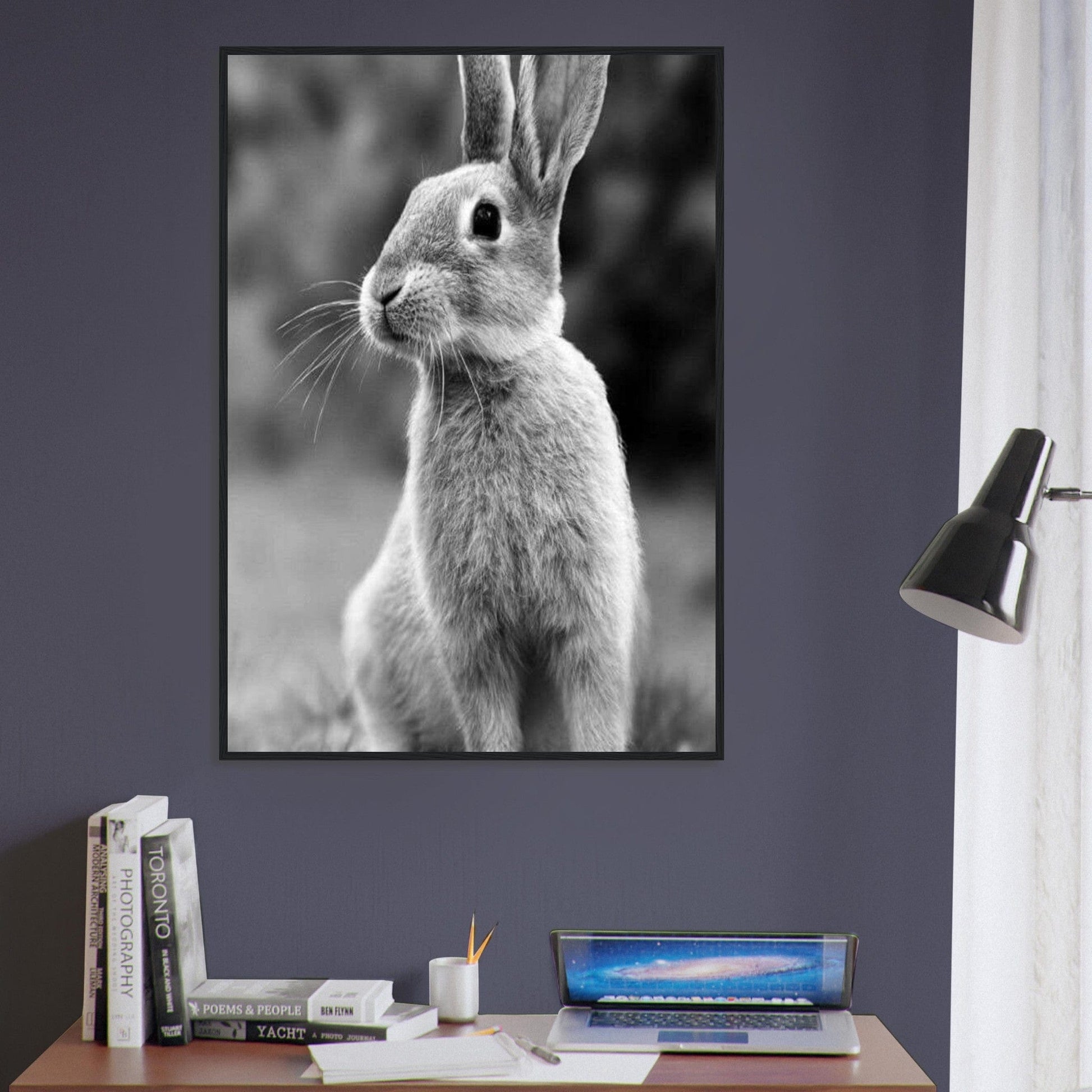 Canvanation Print Material Tableau Photo Noir Et Blanc-Animaux-Lapin