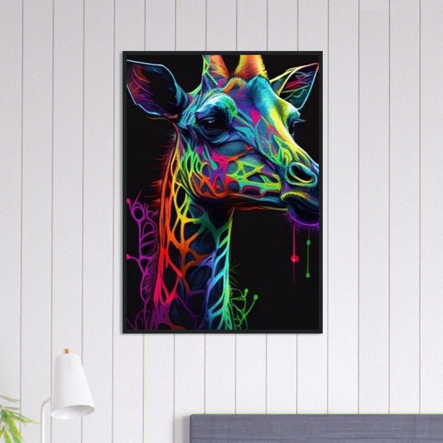 Canvanation Print Material 70x100 cm / 28x40″ Tableau Girafe Multicolore