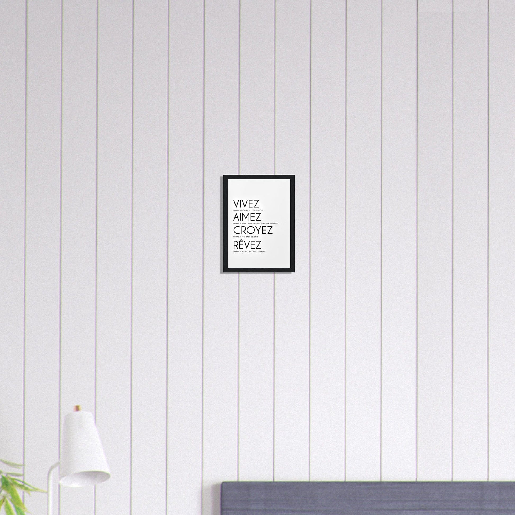 Canvanation Print Material A4 21x29.7 cm / 8x12″ Tableau Citation Motivation Vivez Aimez Croyez Rêver