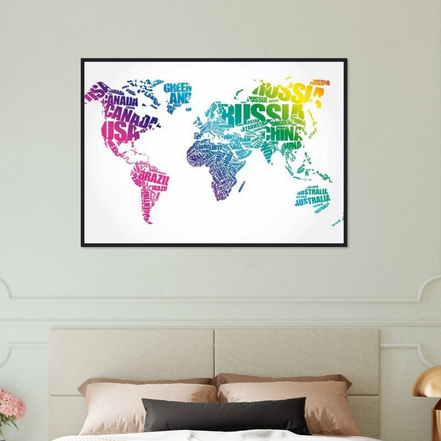 Canvanation Print Material Tableau Planisphere Du Monde - Cartographie Artistique