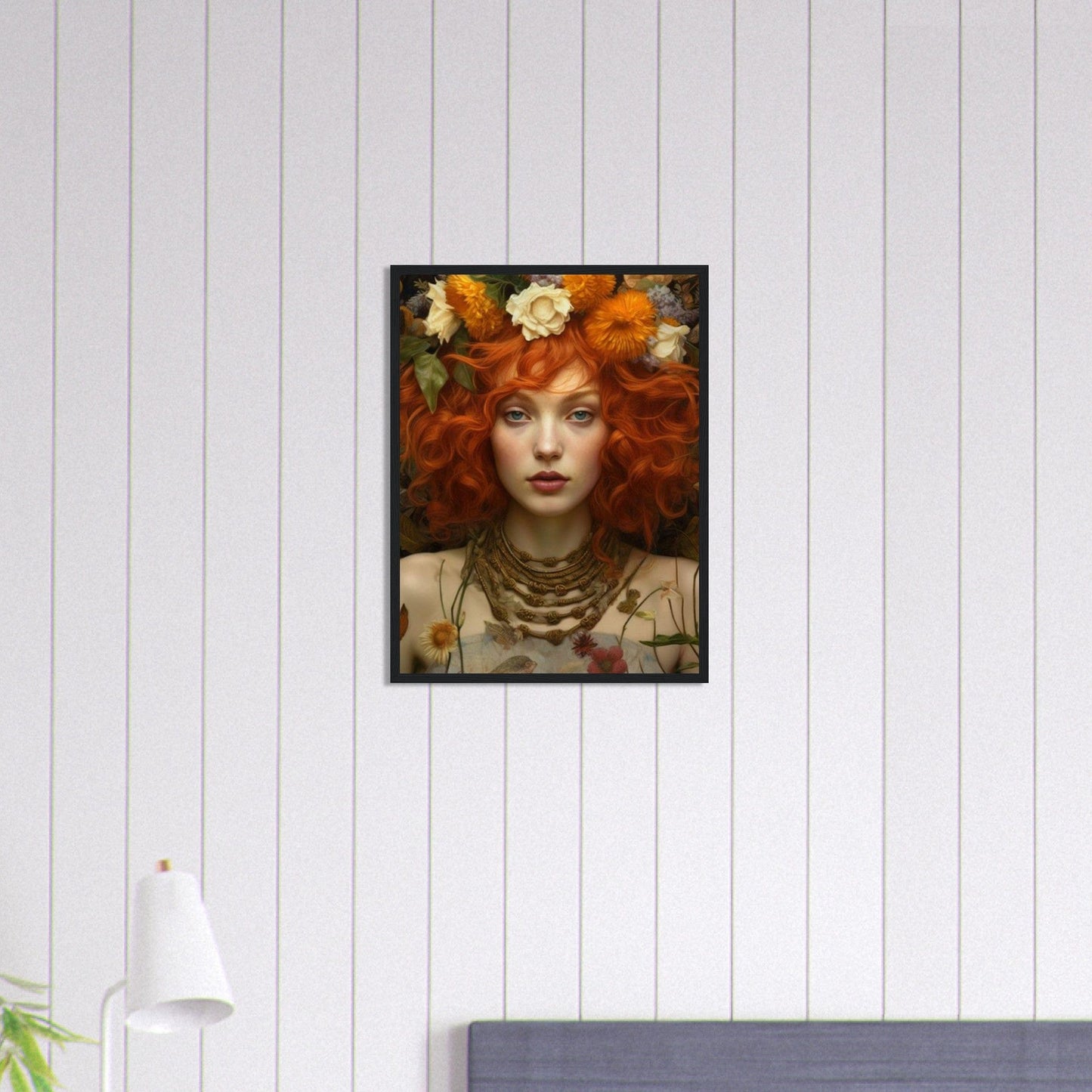Canvanation Print Material 45x60 cm / 18x24″ Tableau Femme Fleurs Cheveux Rousse