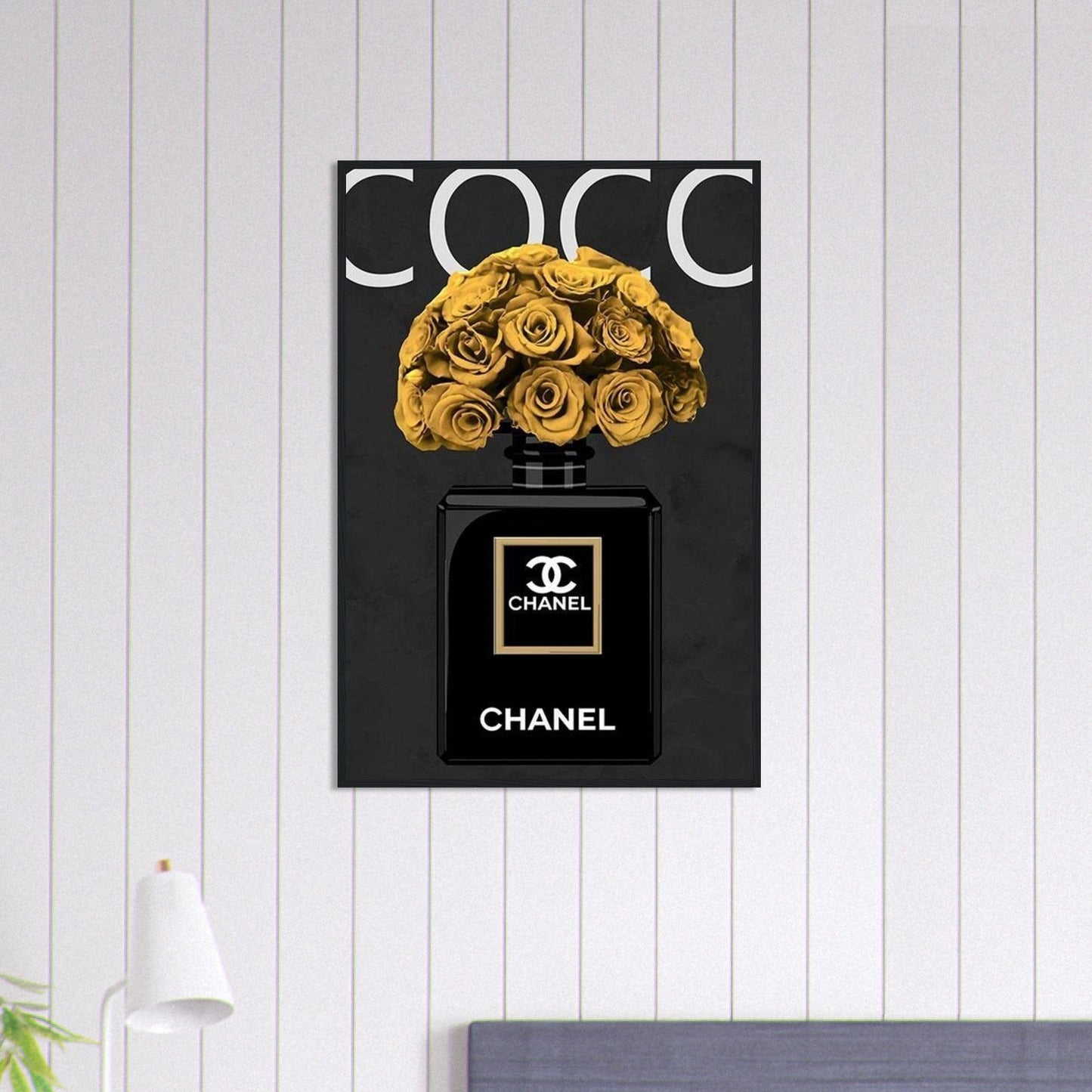 Canvanation Print Material 60x90 cm / 24x36″ Tableau Chanel Numéro 5 Coco Or
