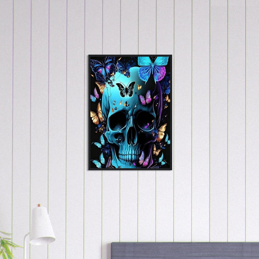 Canvanation Print Material 50x70 cm / 20x28″ Tableau Tête De Mort Effet papillons