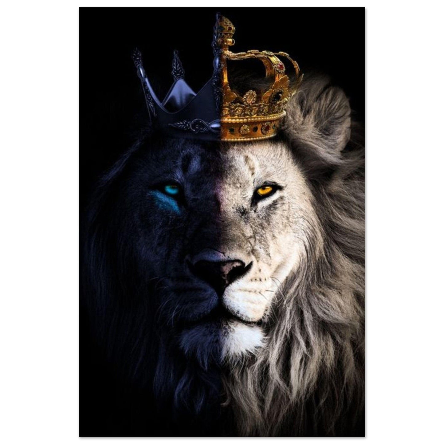 Canvanation Print Material 40x60 cm / 16x24″ Poster Lion Blanc Couronne