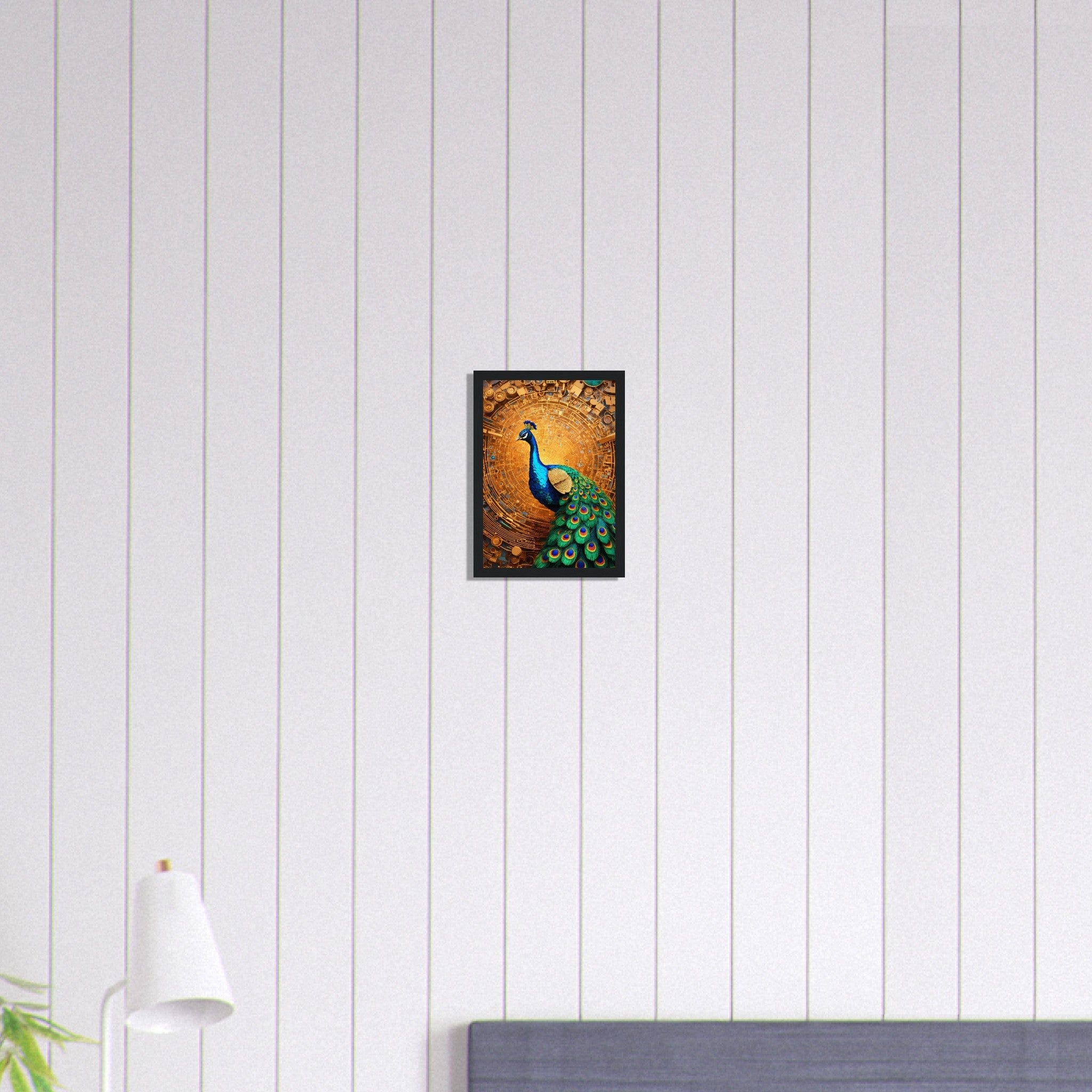 Canvanation Print Material A4 21x29.7 cm / 8x12″ Tableau Paon Plumes d'Émeraude