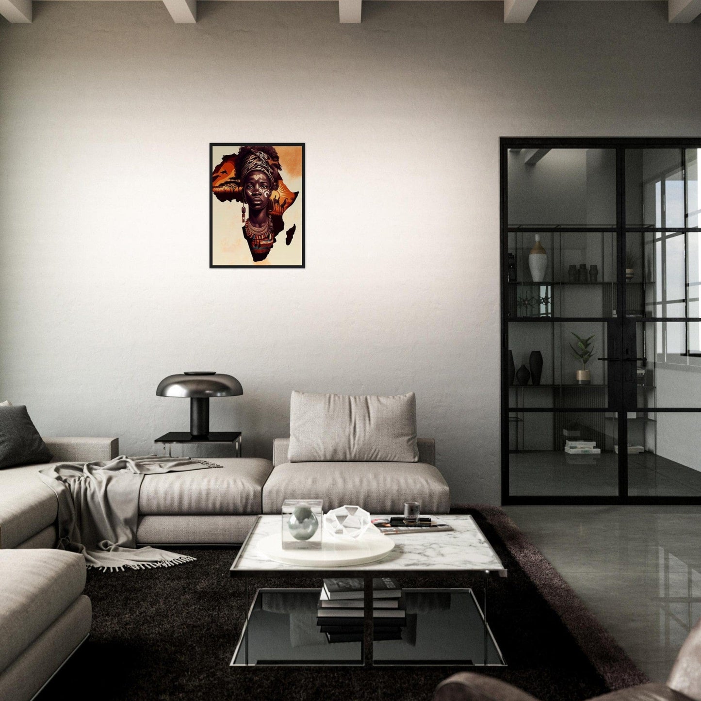 Canvanation Print Material Tableaux Africain Carte