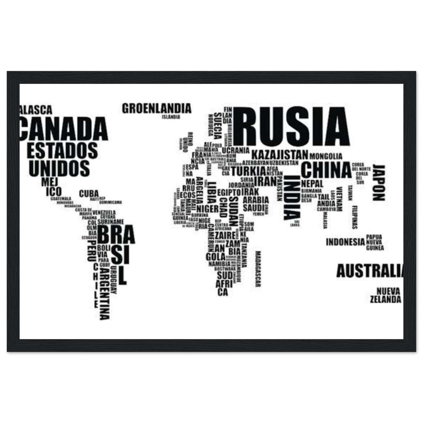 Canvanation Print Material 30x45 cm / 12x18″ Tableau Planisphere Du Monde - Terres Inconnues