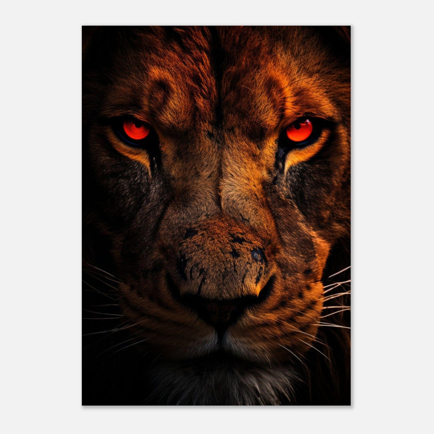 Canvanation Print Material Poster Lion Yeux Rouge