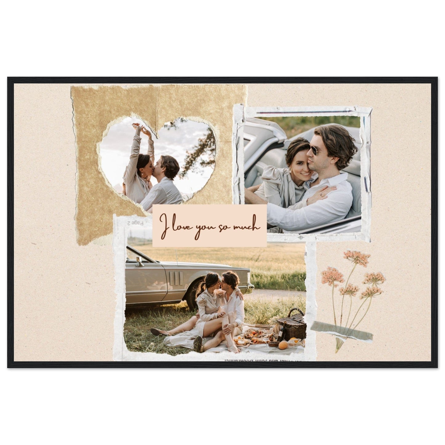 Canvanation Print Material 60x90 cm / 24x36″ / Noir Pele Mèle Couple "I Love You So Much"