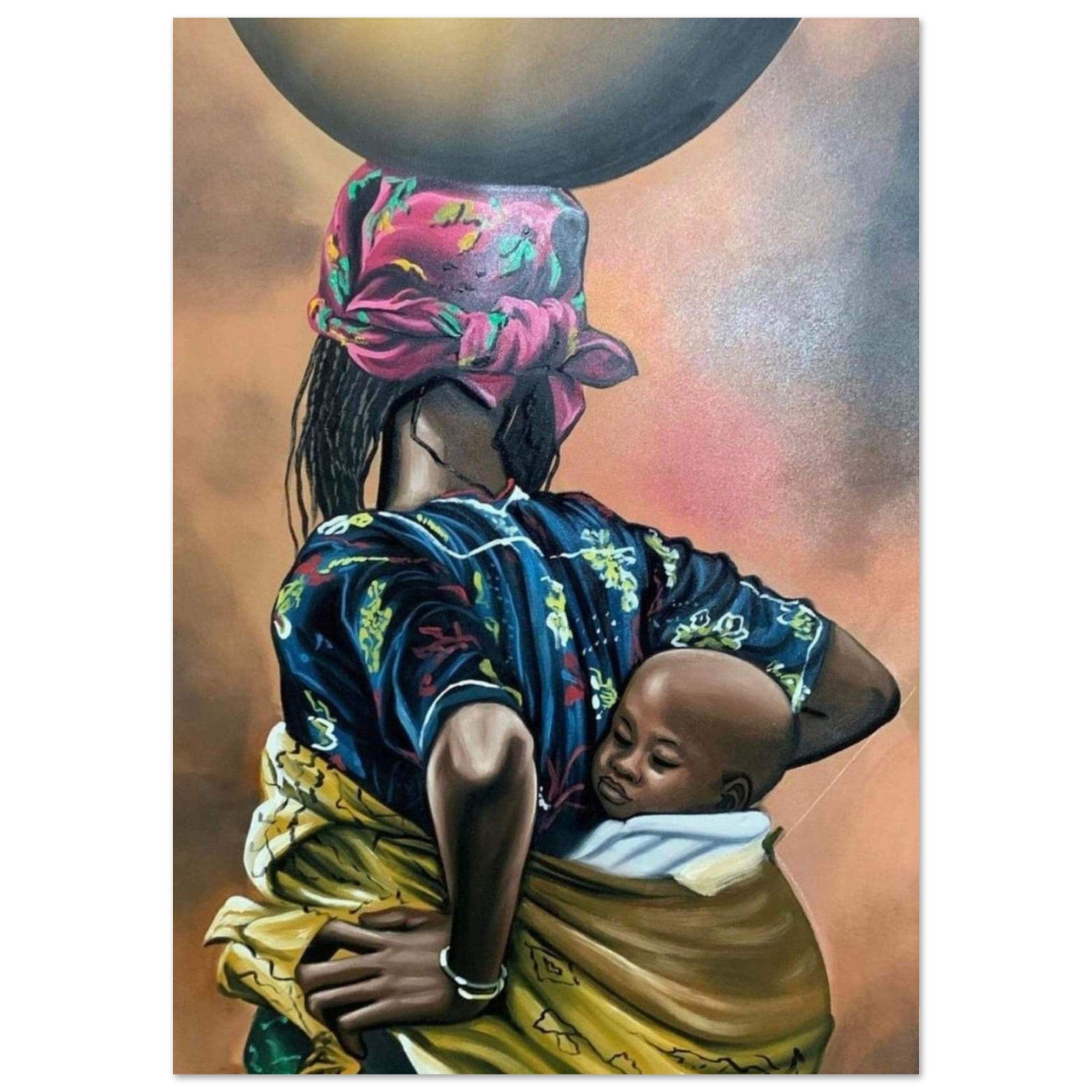 Gelato Print Material A1 (59.4 x 84.1 cm) Affiche Africaine Femme Avec Enfant