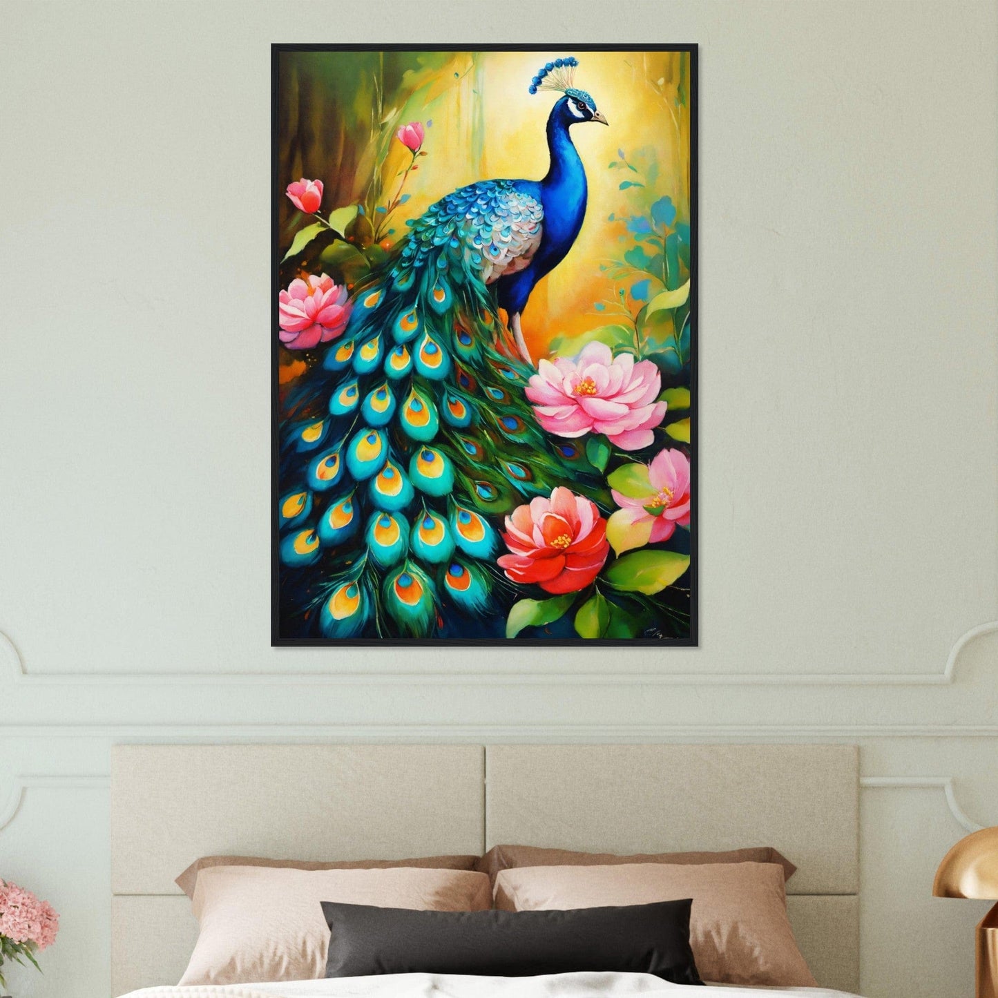 Canvanation Print Material Tableau Paon Symphonie en Couleurs