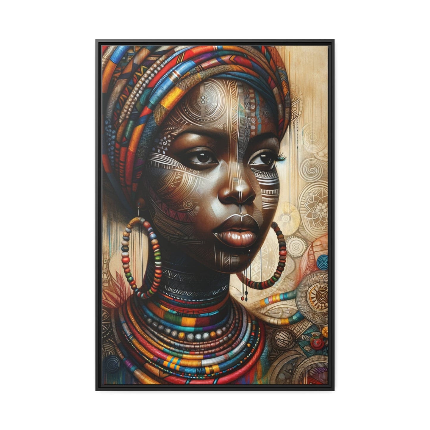Printify Canvas 81.30 Cm″ x 121.90 Cm″ (Vertical) Tableau "La force et la grâce : Beauté africaine au féminin"