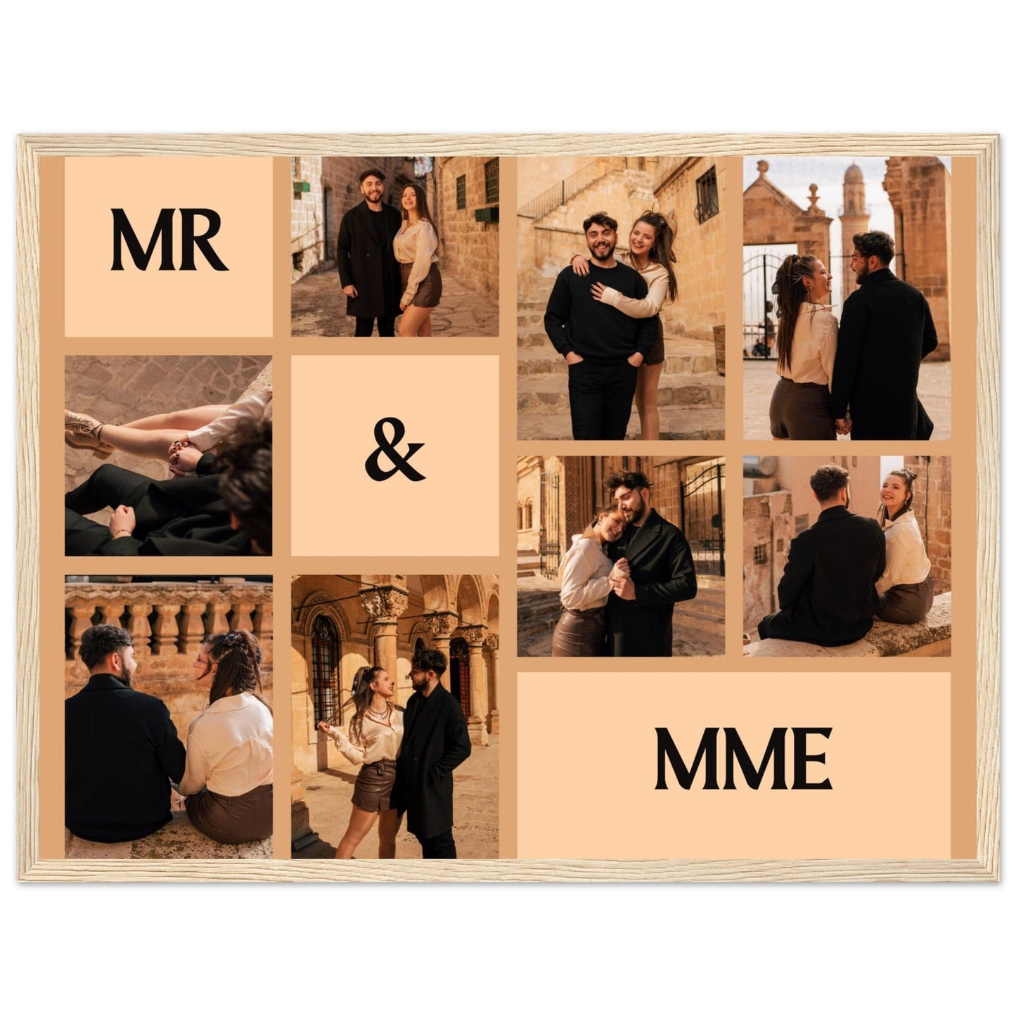 Canvanation Print Material 45x60 cm / 18x24″ / Bois Cadre Photo Pele Mele Couple "Mr & Mme"