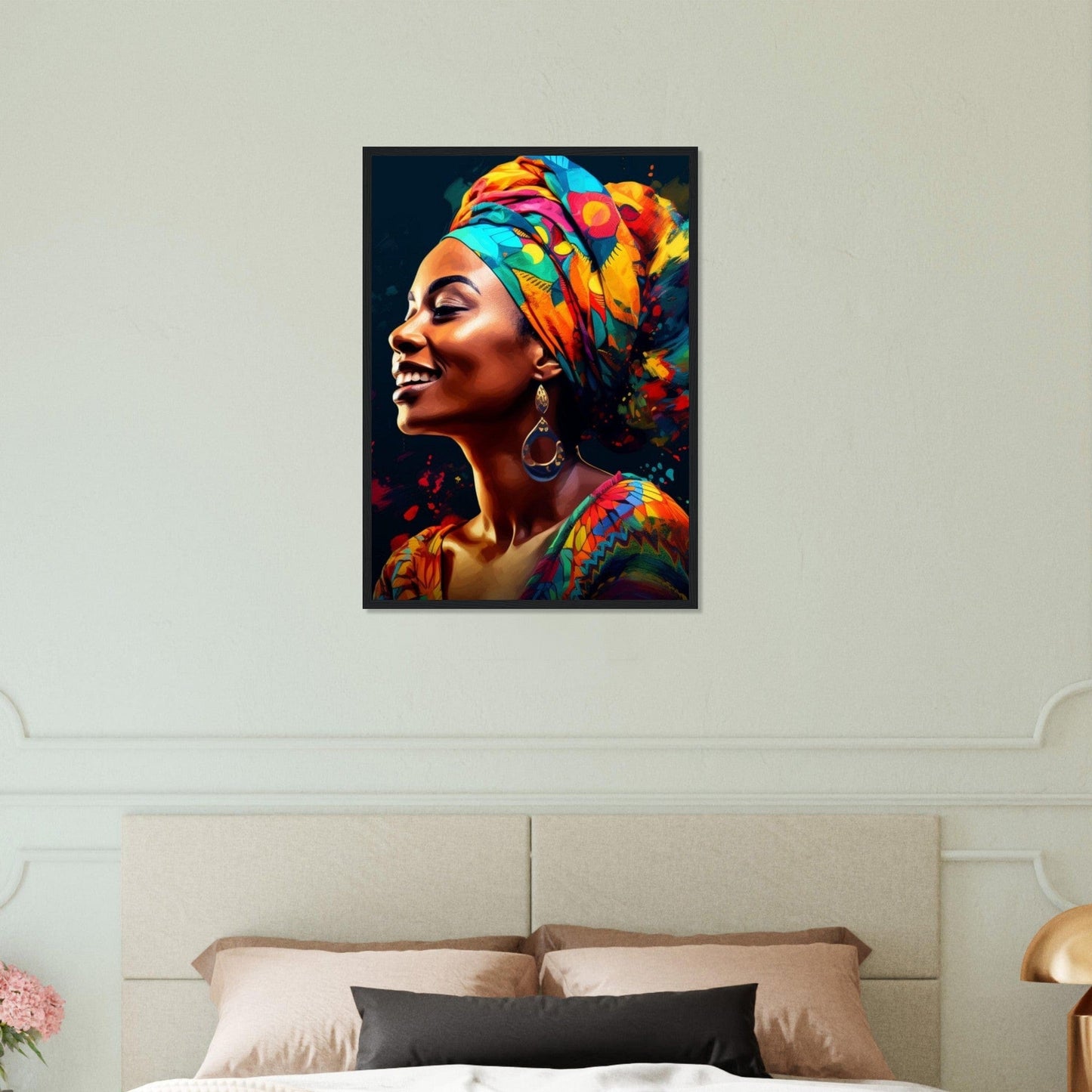 Canvanation Print Material 50x70 cm / 20x28″ Portrait Africaine Peinture Sourire