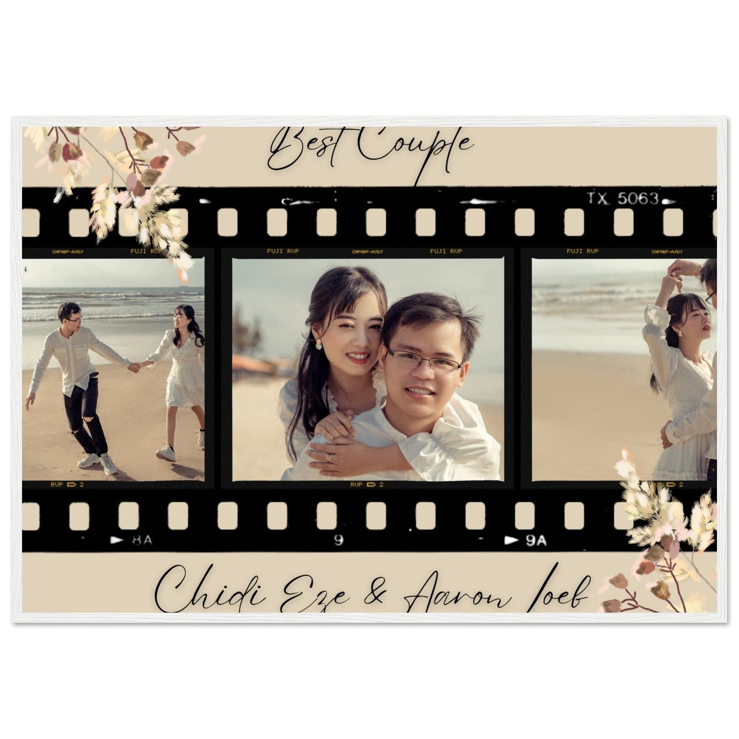 Canvanation Print Material 70x100 cm / 28x40″ / Blanc Cadre Photos Pele Mele Couple 'Best Couple"