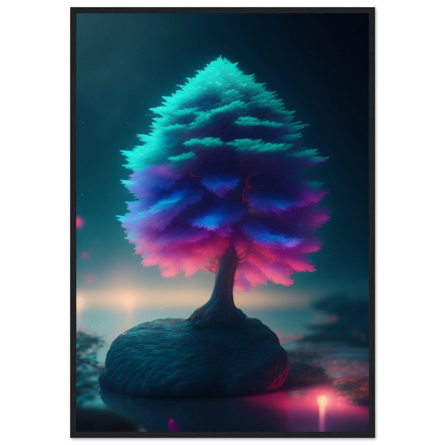 Canvanation Print Material 70x100 cm / 28x40″ / Noir Tableau Arbre De Vie La Vie Bleu