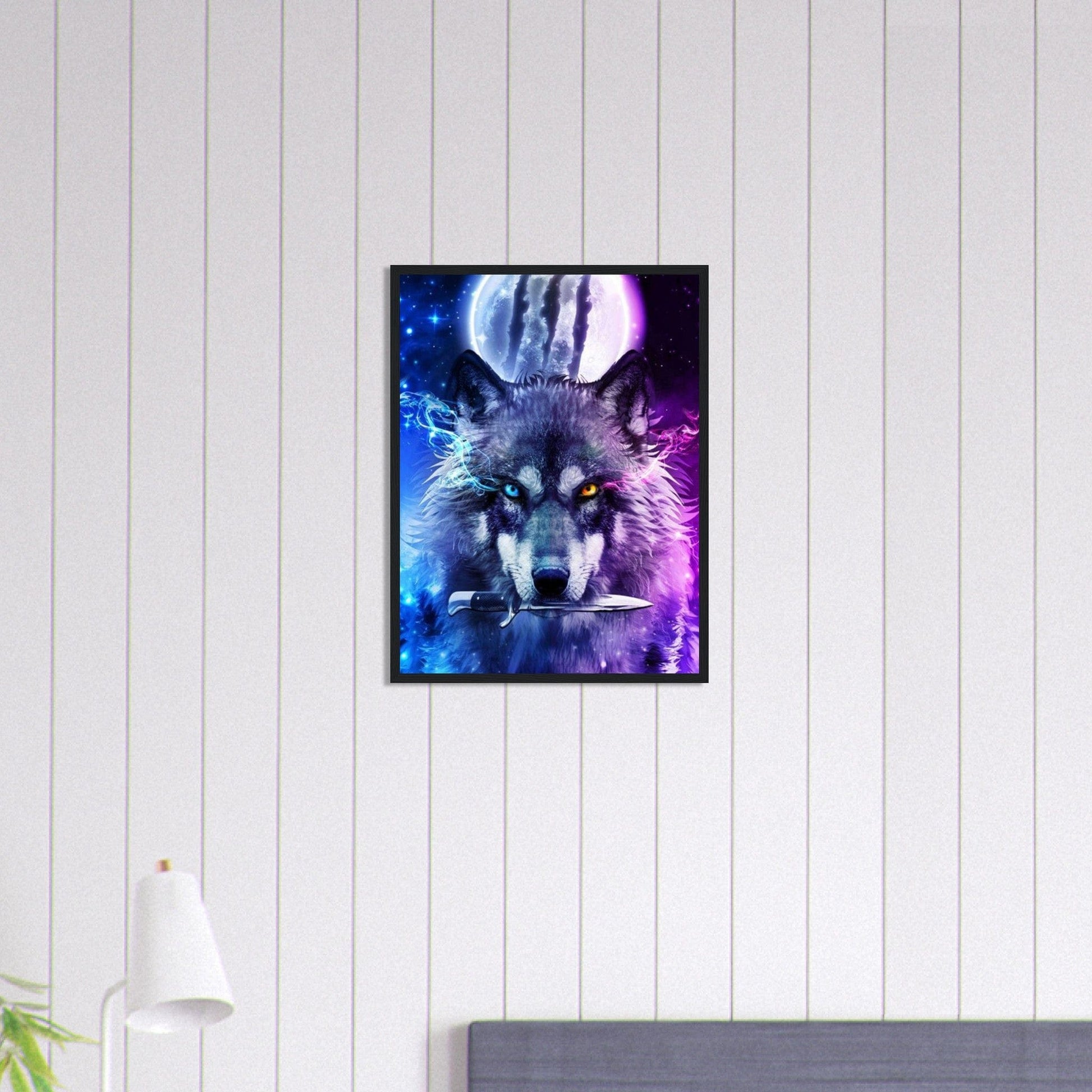 Gelato Print Material Tableau Loup Violet Et Bleu