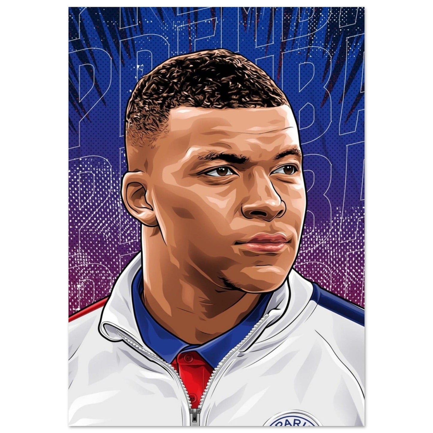 Gelato Print Material A1 (59.4 x 84.1  cm) Poster Football Kylian Psg