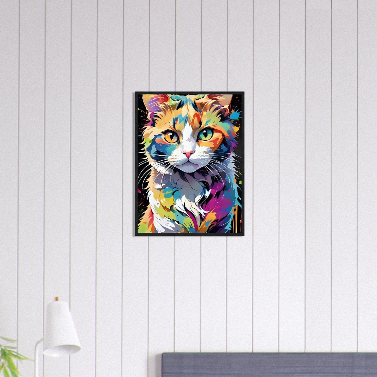 Canvanation Print Material 45x60 cm / 18x24″ Tableau Chat Pop Art Coloré