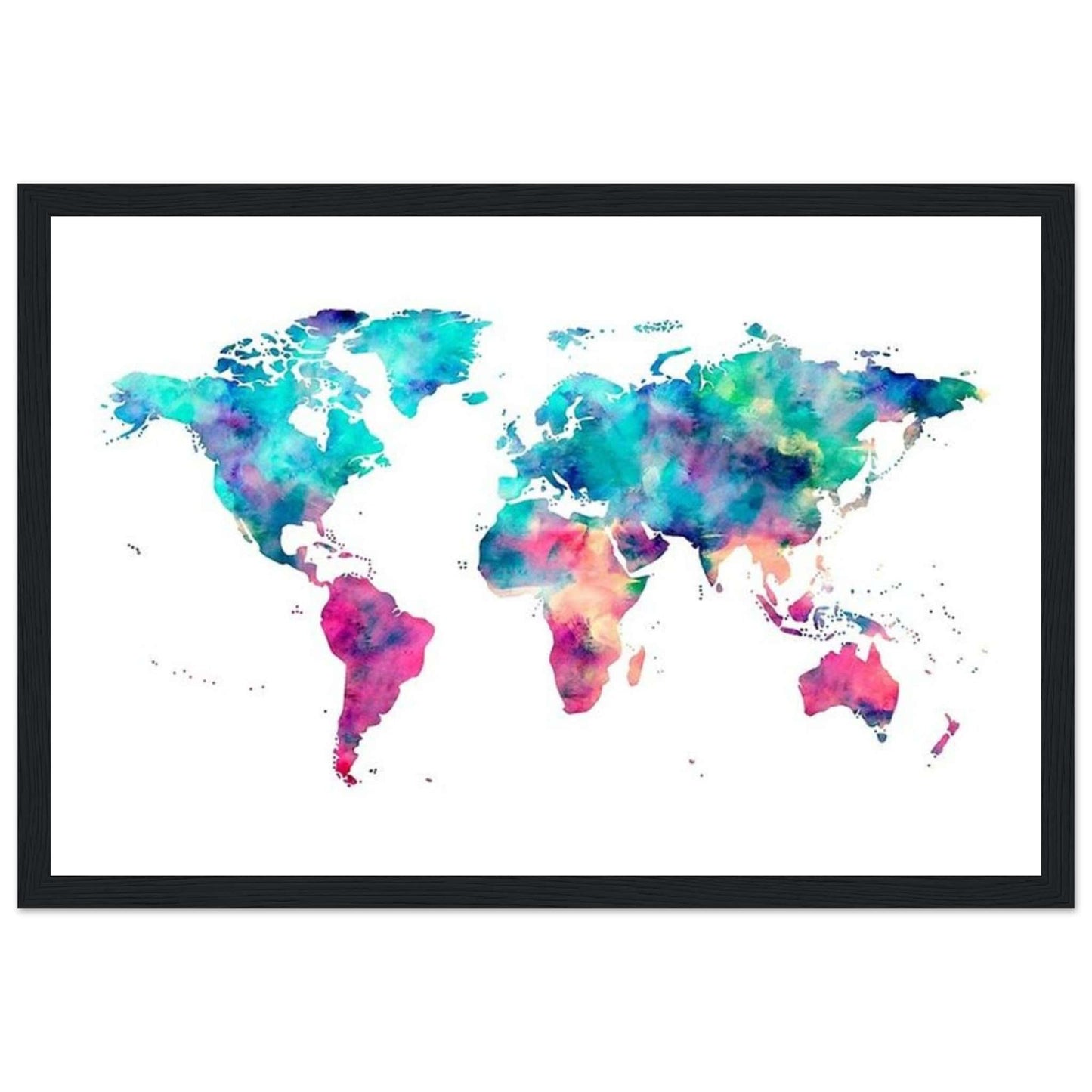 Canvanation Print Material 30x45 cm / 12x18″ Tableau Planisphere Du Monde - Terres Lointaines