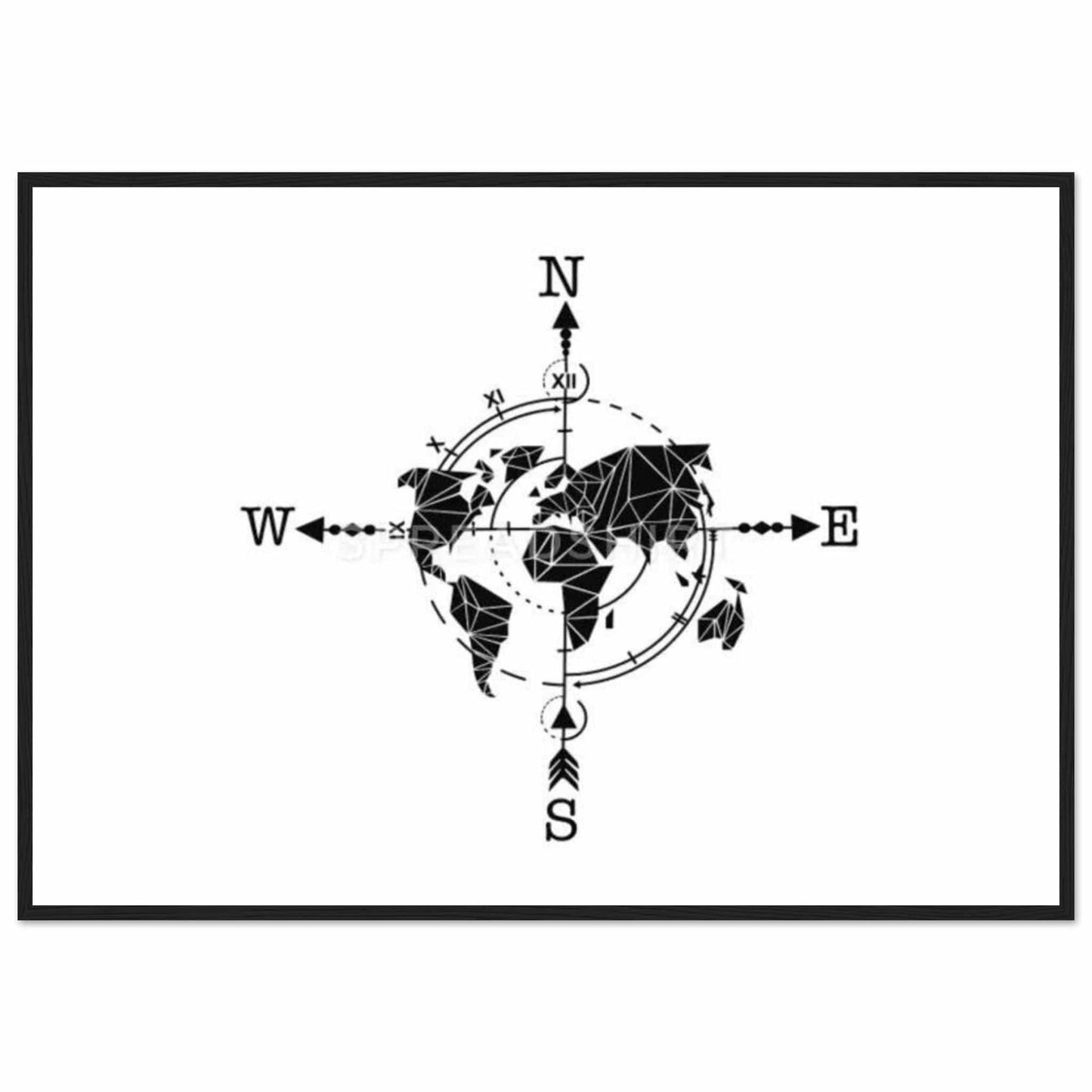 Canvanation Print Material 70x100 cm / 28x40″ Tableau Planisphere Du Monde - Rêves Cartographiques