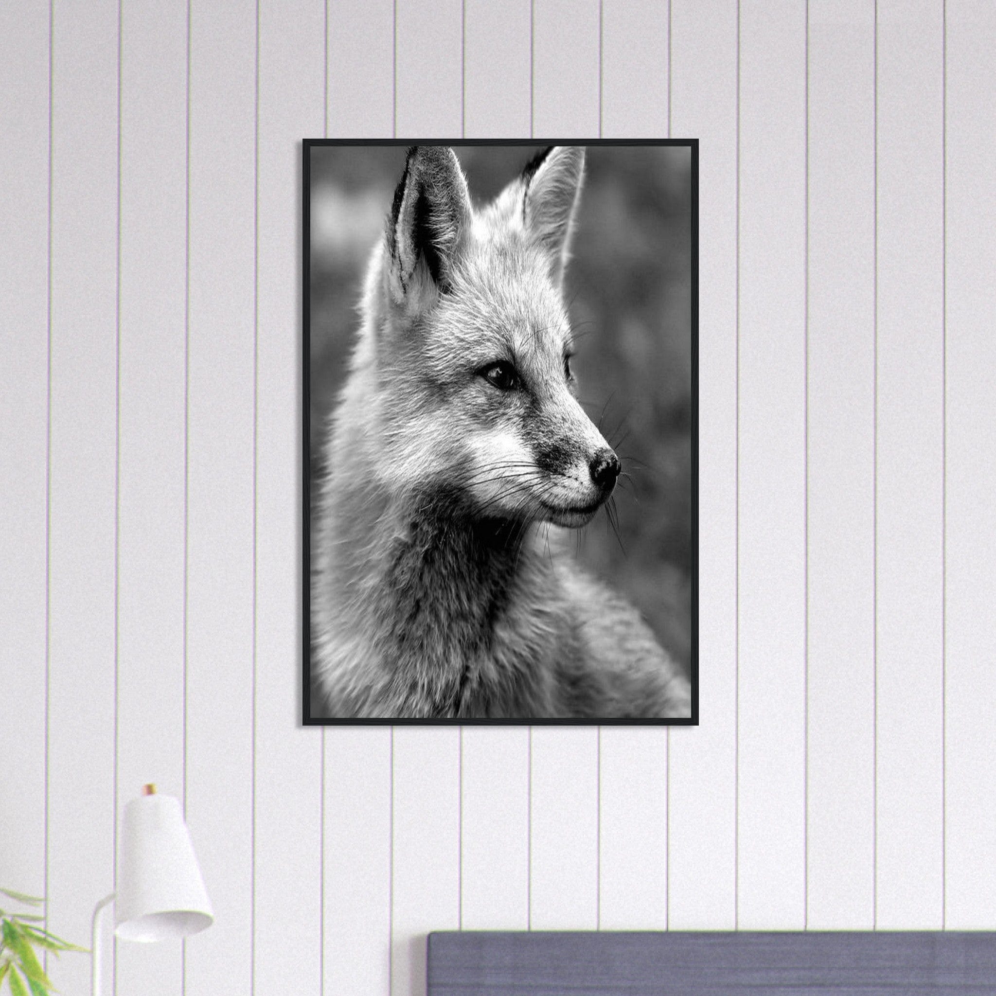 Canvanation Print Material 60x90 cm / 24x36″ Tableau Photo Noir Et Blanc-Animaux-Renard