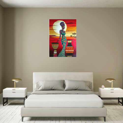 Gelato Print Material Peinture Africaine Femme Ebene