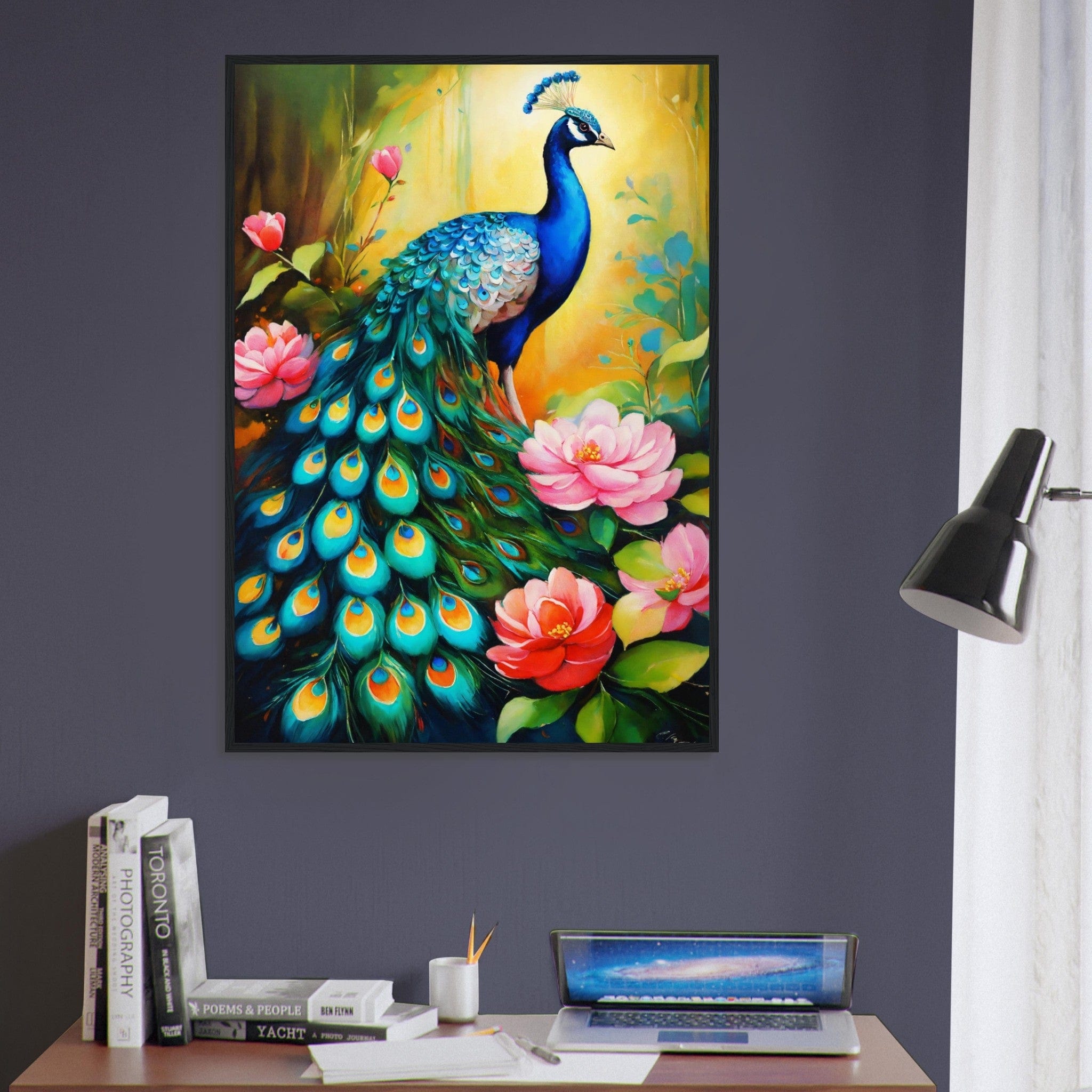 Canvanation Print Material Tableau Paon Symphonie en Couleurs