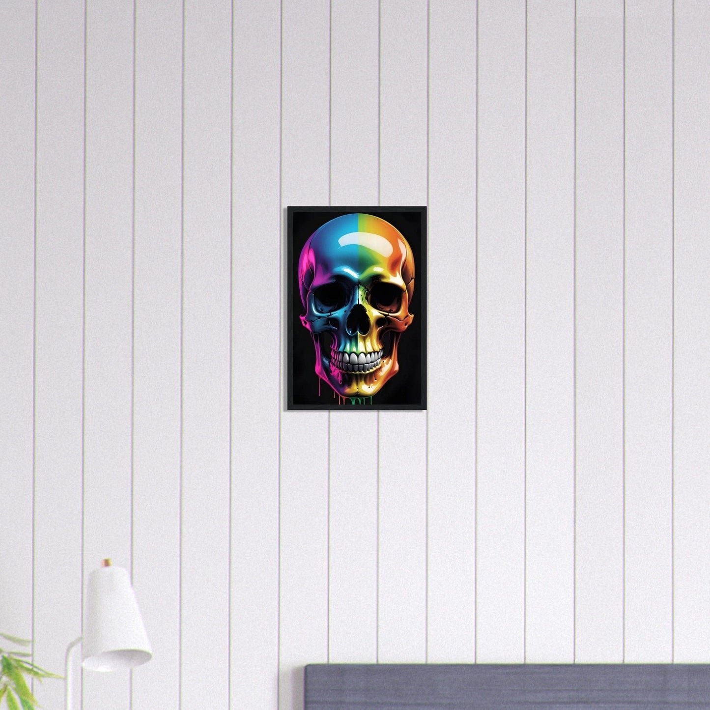 Canvanation Print Material 30x45 cm / 12x18″ Tableau Tête De Mort Couleurs En Folie
