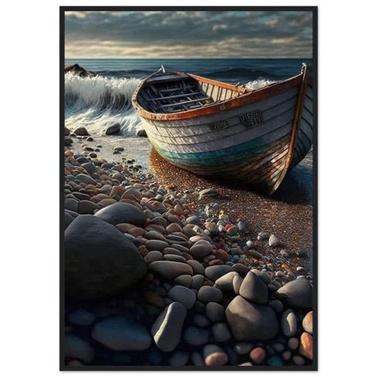 Gelato Print Material 70x100 cm / 28x40″ Peinture Barque Sur Plage