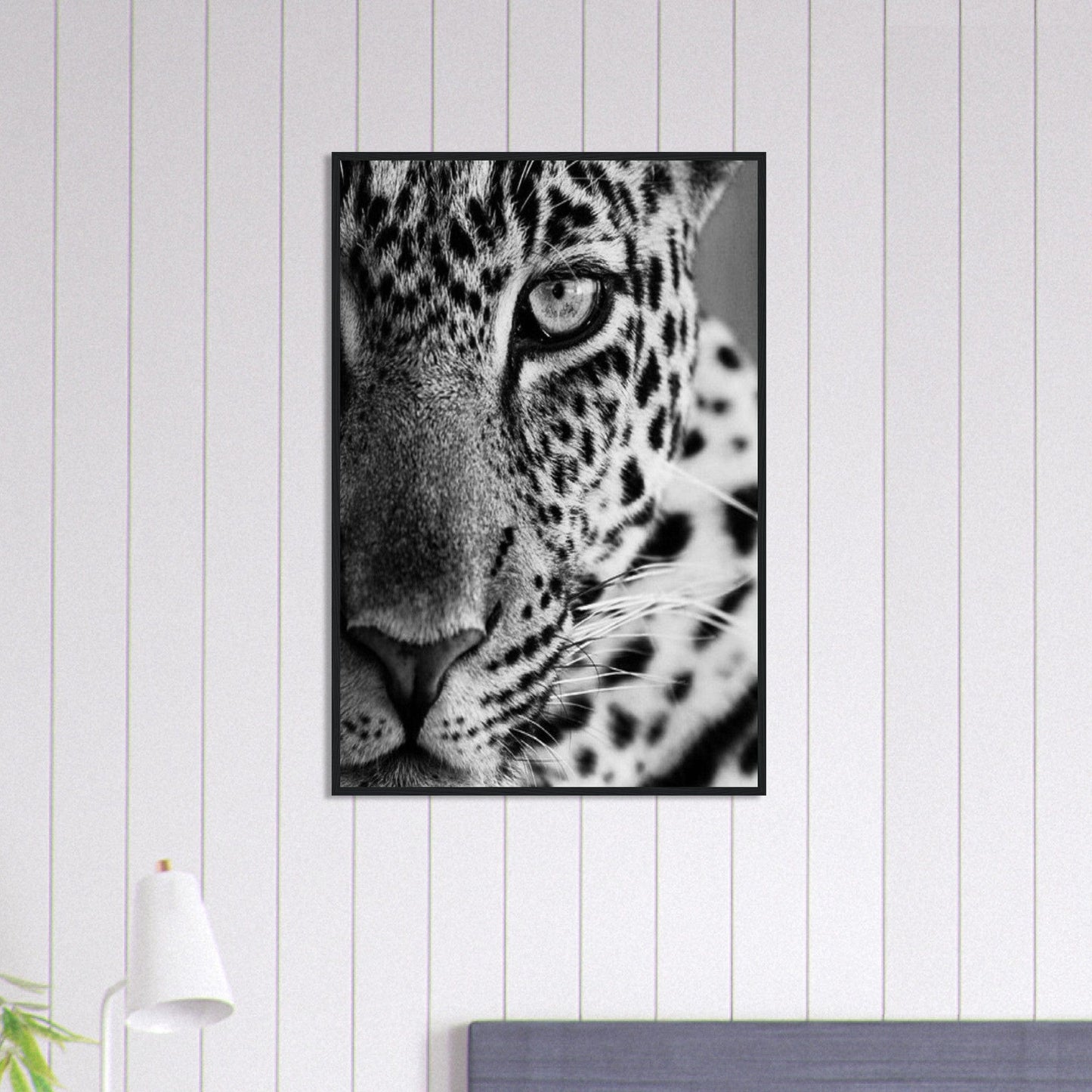 Canvanation Print Material 60x90 cm / 24x36″ Tableau Photo Noir Et Blanc-Animaux-Leopard