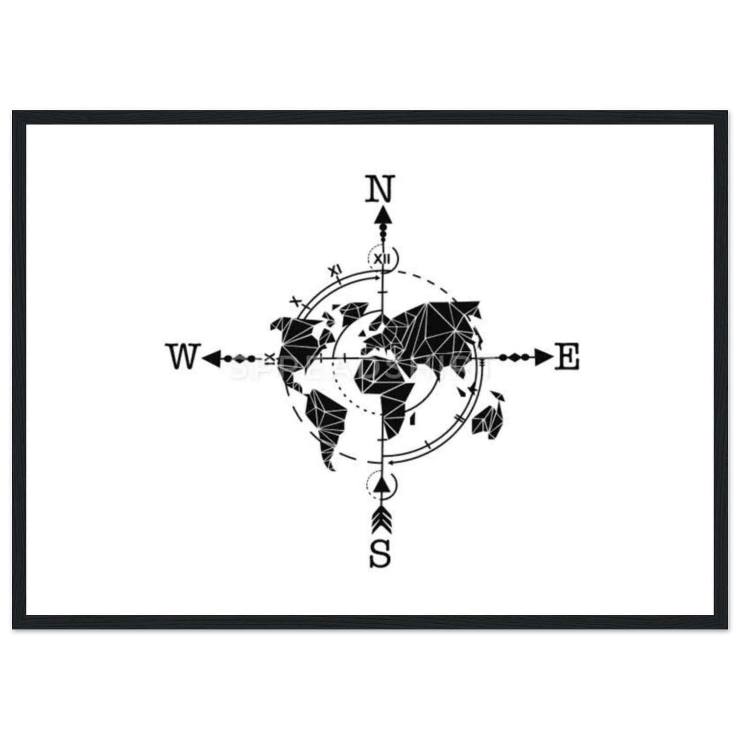 Canvanation Print Material 50x70 cm / 20x28″ Tableau Planisphere Du Monde - Rêves Cartographiques