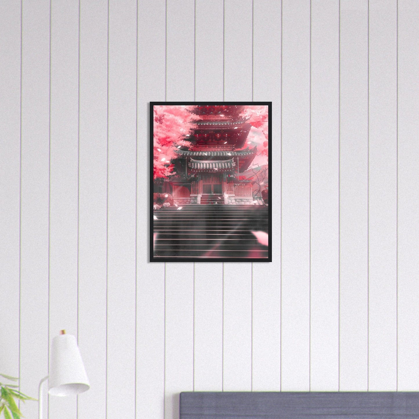 Canvanation Print Material Tableau Fleur Cerisier Maison Japon