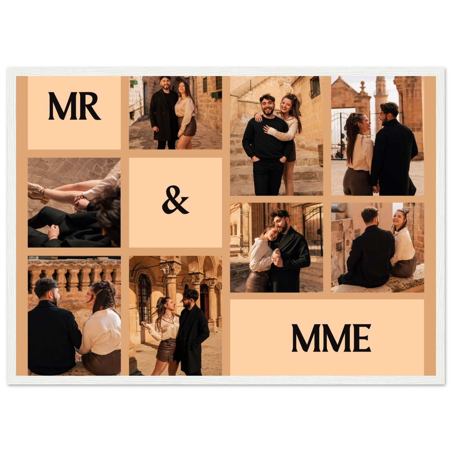 Canvanation Print Material 50x70 cm / 20x28″ / Blanc Cadre Photo Pele Mele Couple "Mr & Mme"