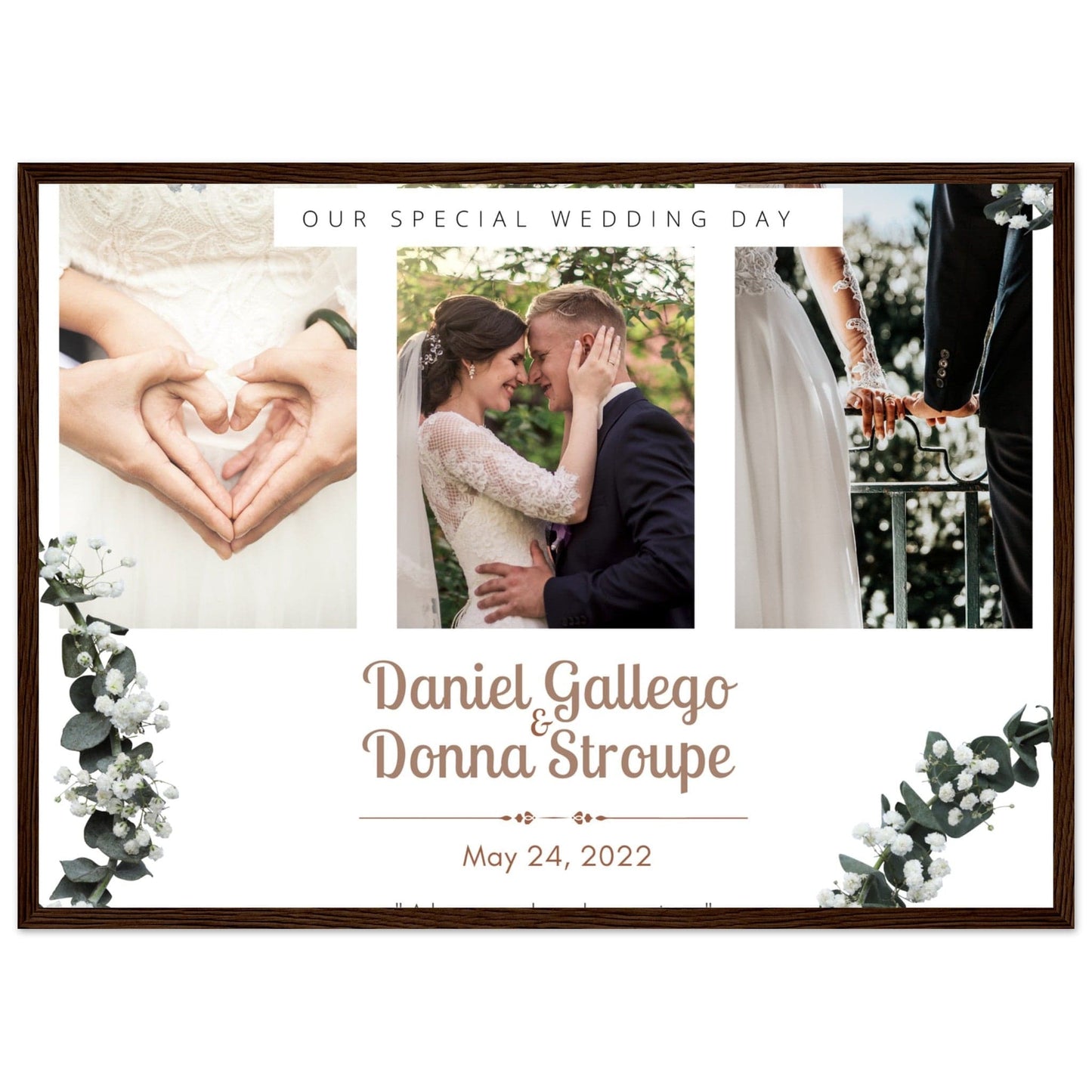 Canvanation Print Material 50x70 cm / 20x28″ / Noir Bois Pele Mêle "Notre Jour De Mariage"