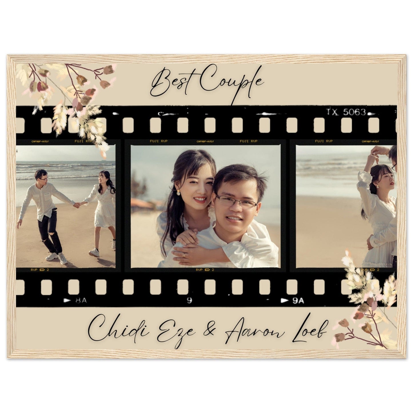 Canvanation Print Material 45x60 cm / 18x24″ / Bois Cadre Photos Pele Mele Couple 'Best Couple"