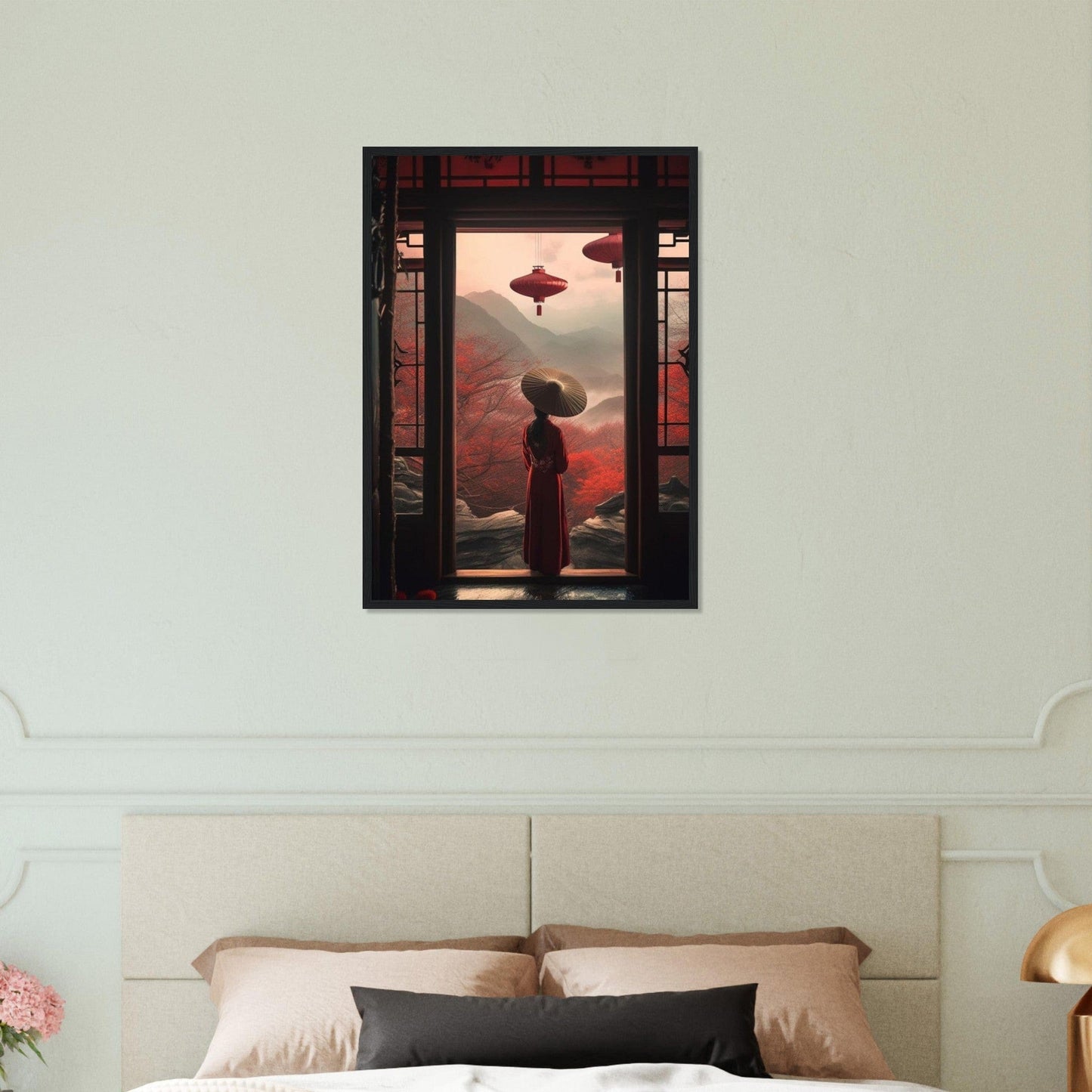 Canvanation Print Material 50x70 cm / 20x28″ Tableau Japon Fleur De Cerisier Geisha