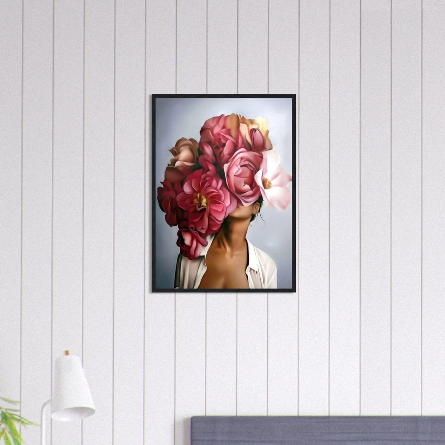 Canvanation Print Material 50x70 cm / 20x28″ Tableau Femme Fleurs Cheveux Rouge