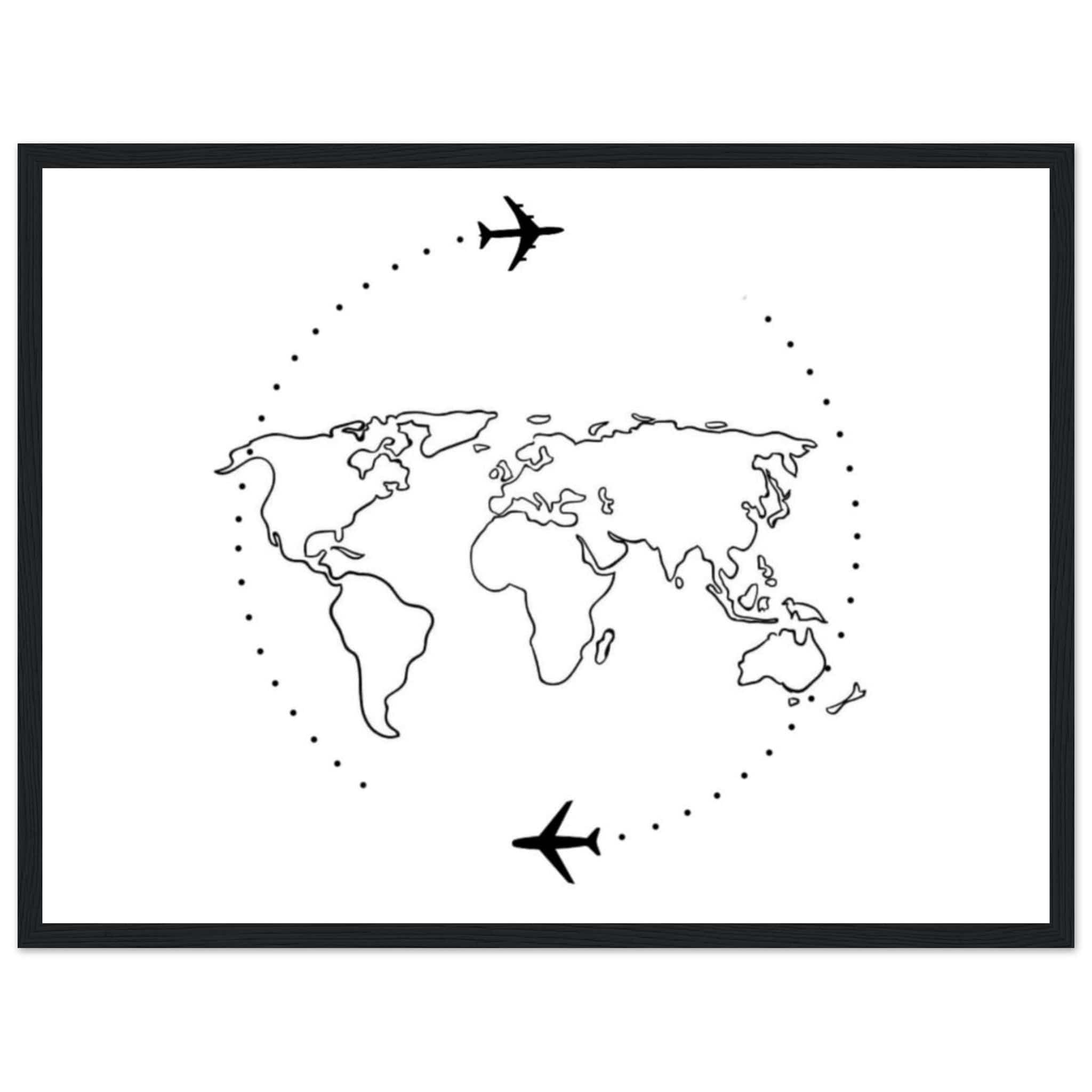 Canvanation Print Material 45x60 cm / 18x24″ Carte Du Monde Tableau - Au-Delà des Frontières