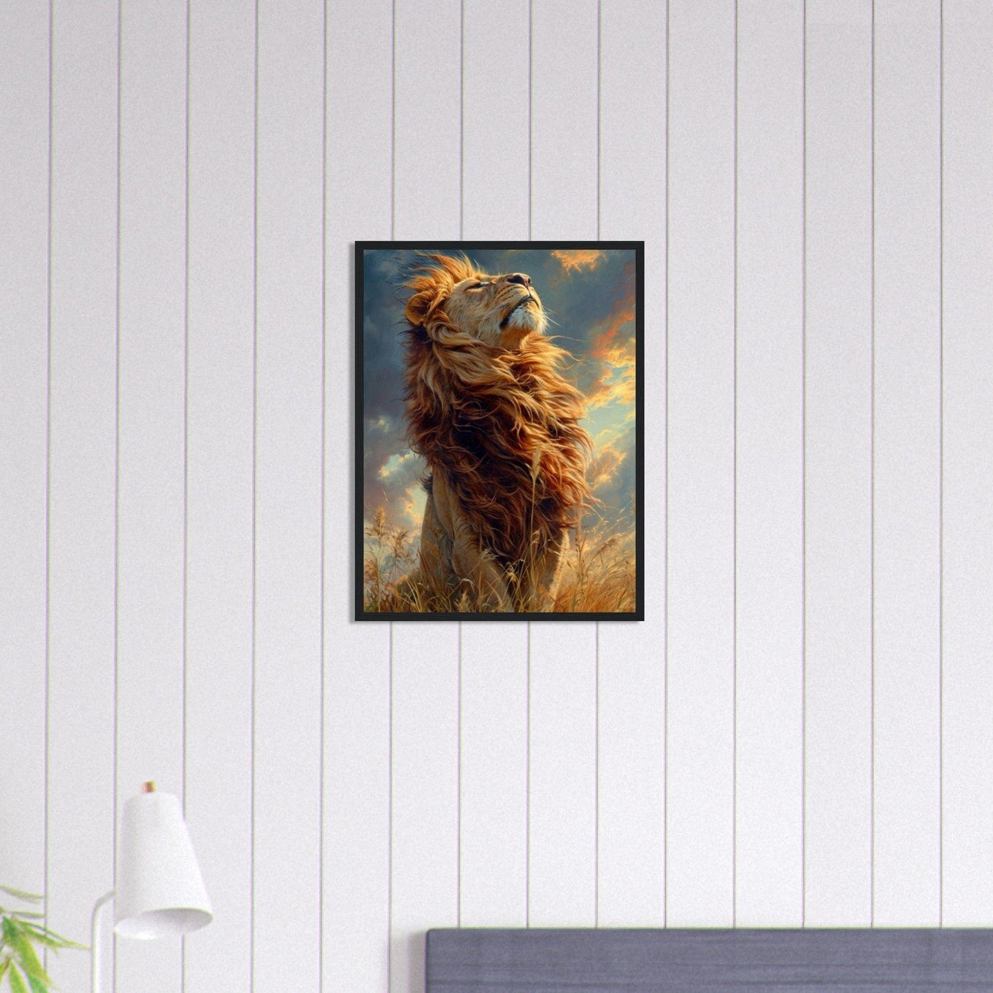 Canvanation Print Material 45x60 cm / 18x24″ Tableau Lion Dans La Savanne