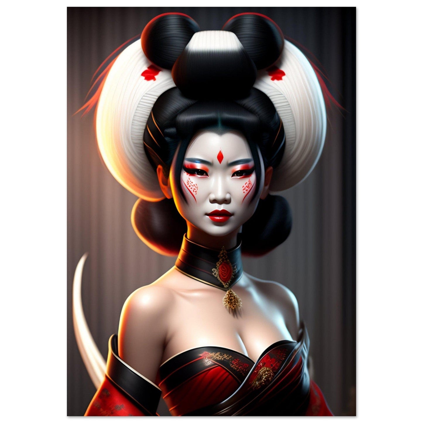 Canvanation Print Material A1 (59.4 x 84.1  cm) Poster Geisha Japon Long Cheveux
