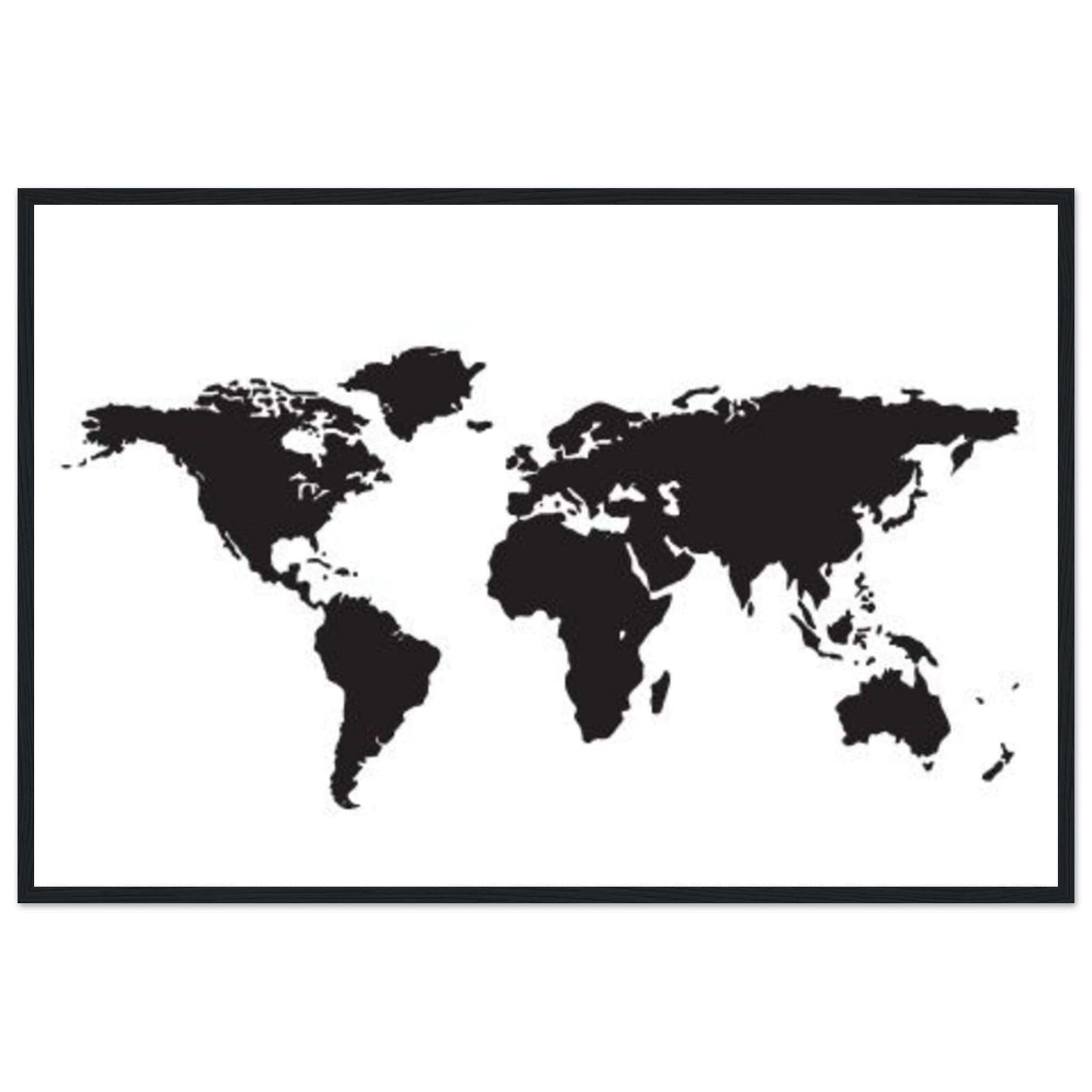 Canvanation Print Material 60x90 cm / 24x36″ Tableau Planisphere Du Monde - Fond Noir