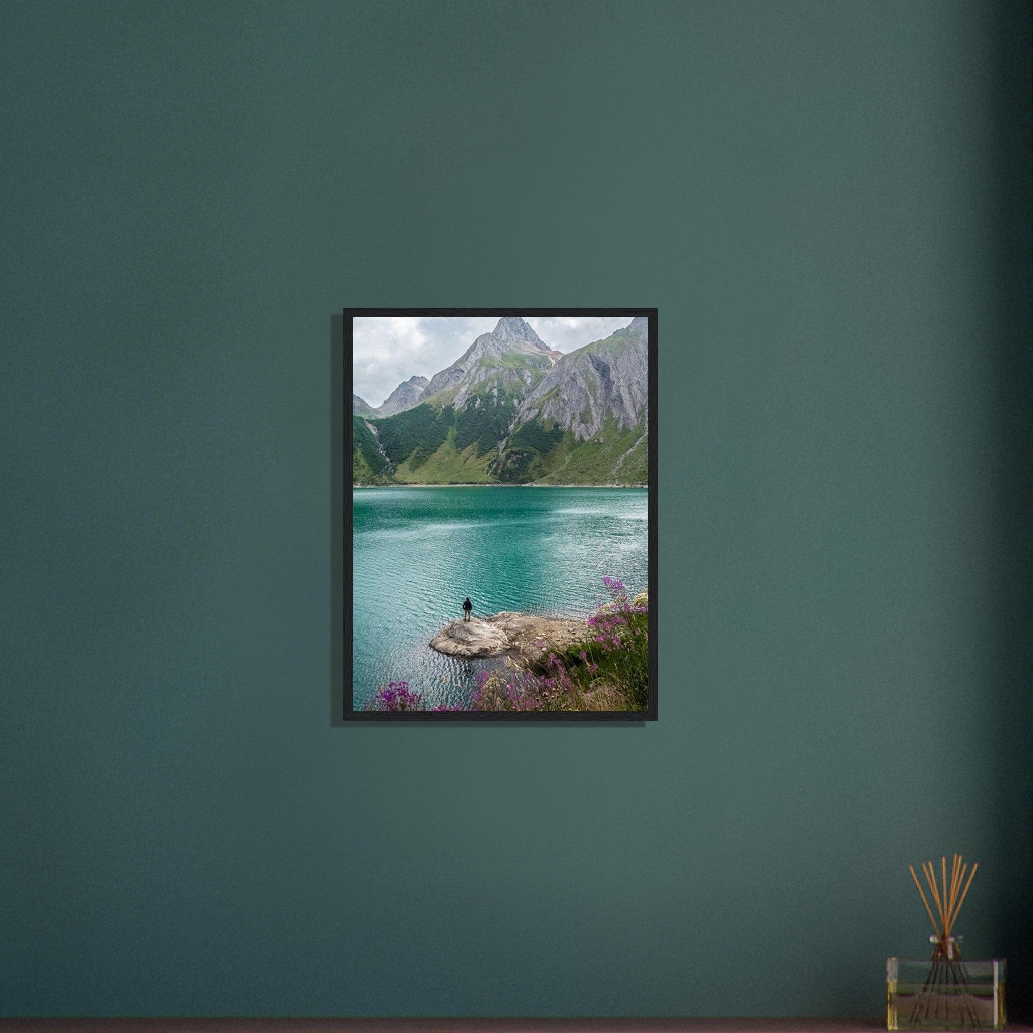 Canvanation Print Material Cadre En Bois Montagne Lac
