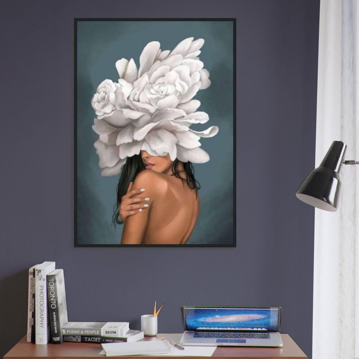 Canvanation Print Material Tableau Femme Fleurs Cheveux