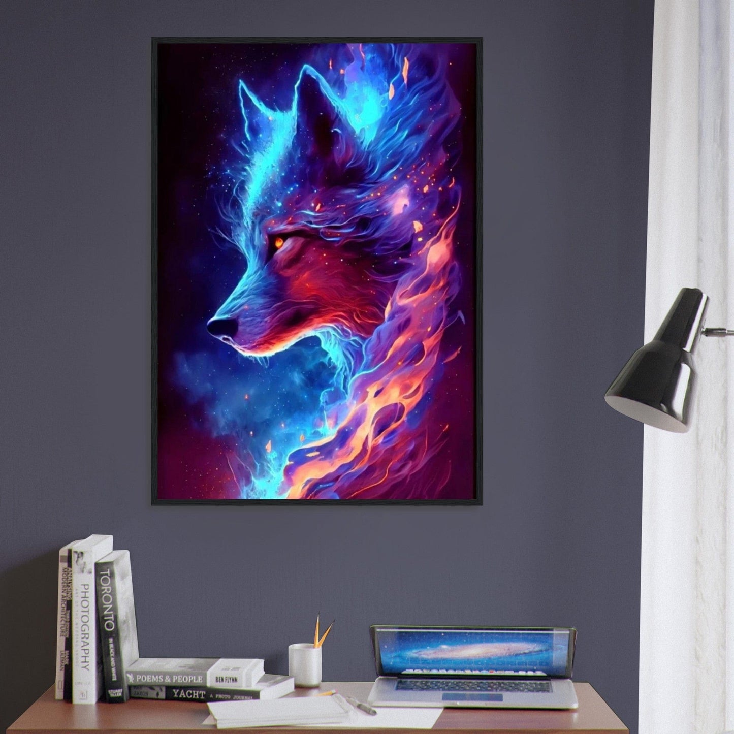Canvanation Print Material Tableau Loup Fluorescent