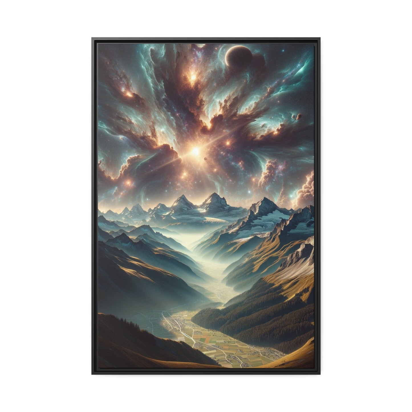 Printify Canvas 81.30 Cm″ x 121.90 Cm″ (Vertical) Tableau Éclat Éternel : Les Cimes Sculptées par la Lumière