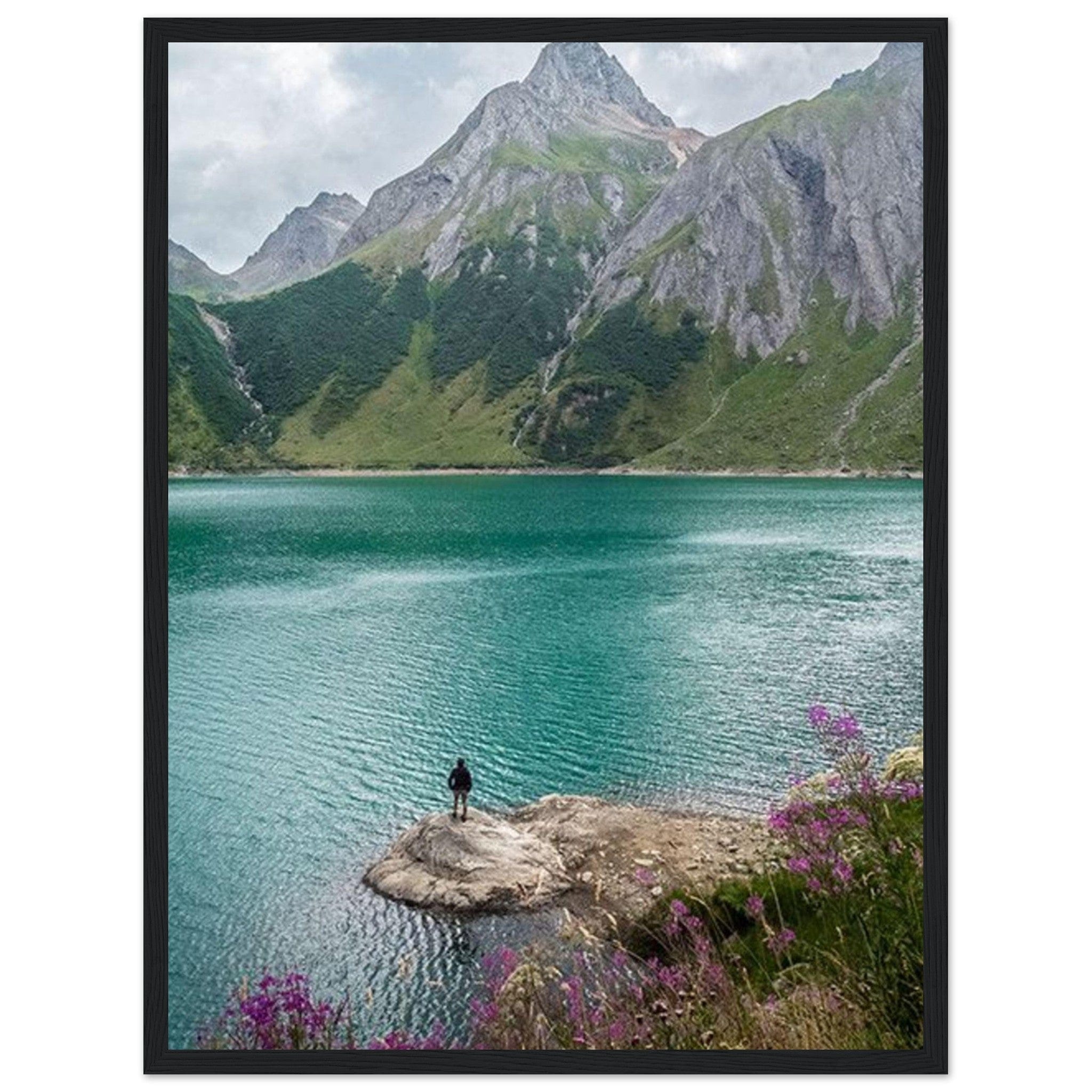 Canvanation Print Material Cadre En Bois Montagne Lac