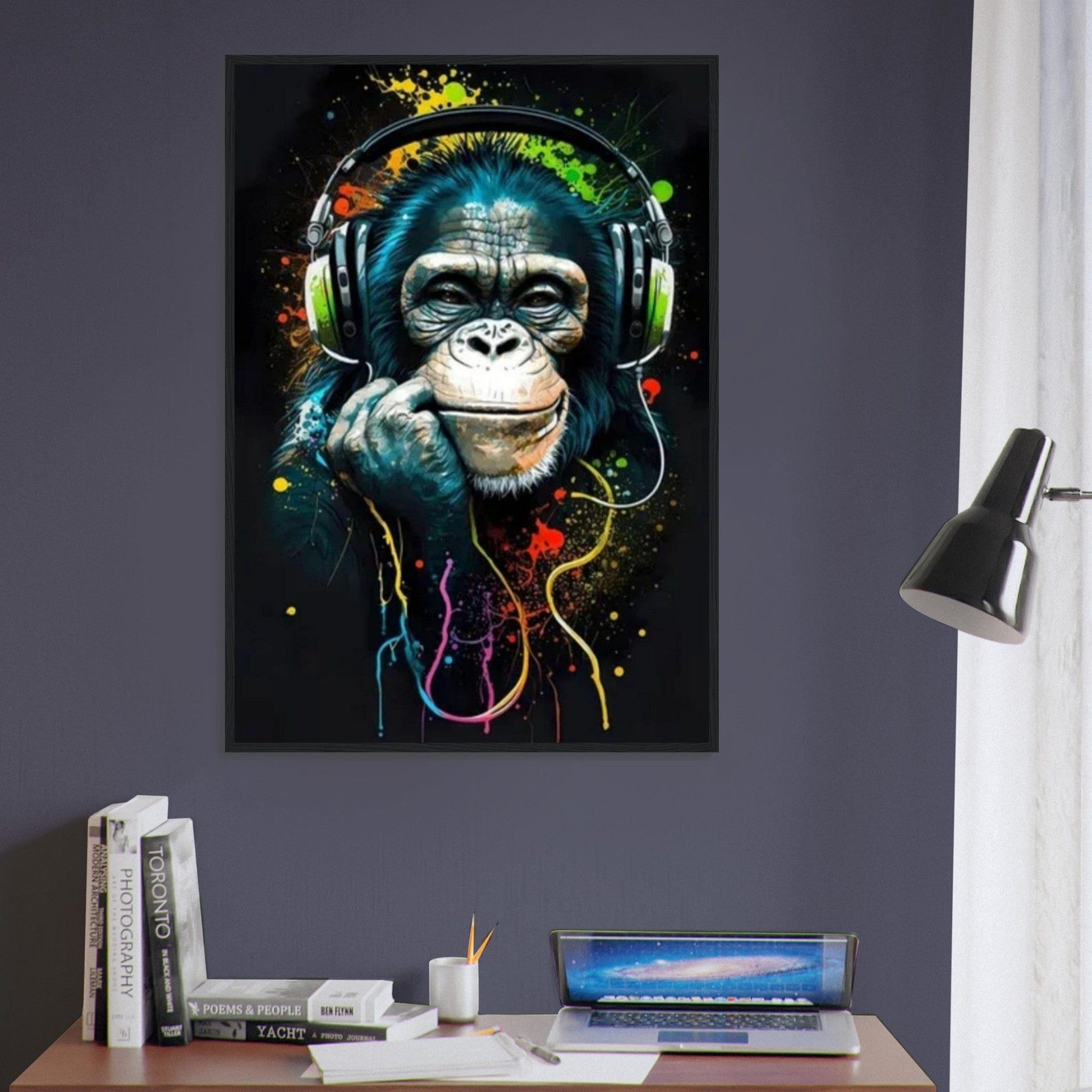 Canvanation Print Material Tableau Singe Pop Art Avec Un Casque