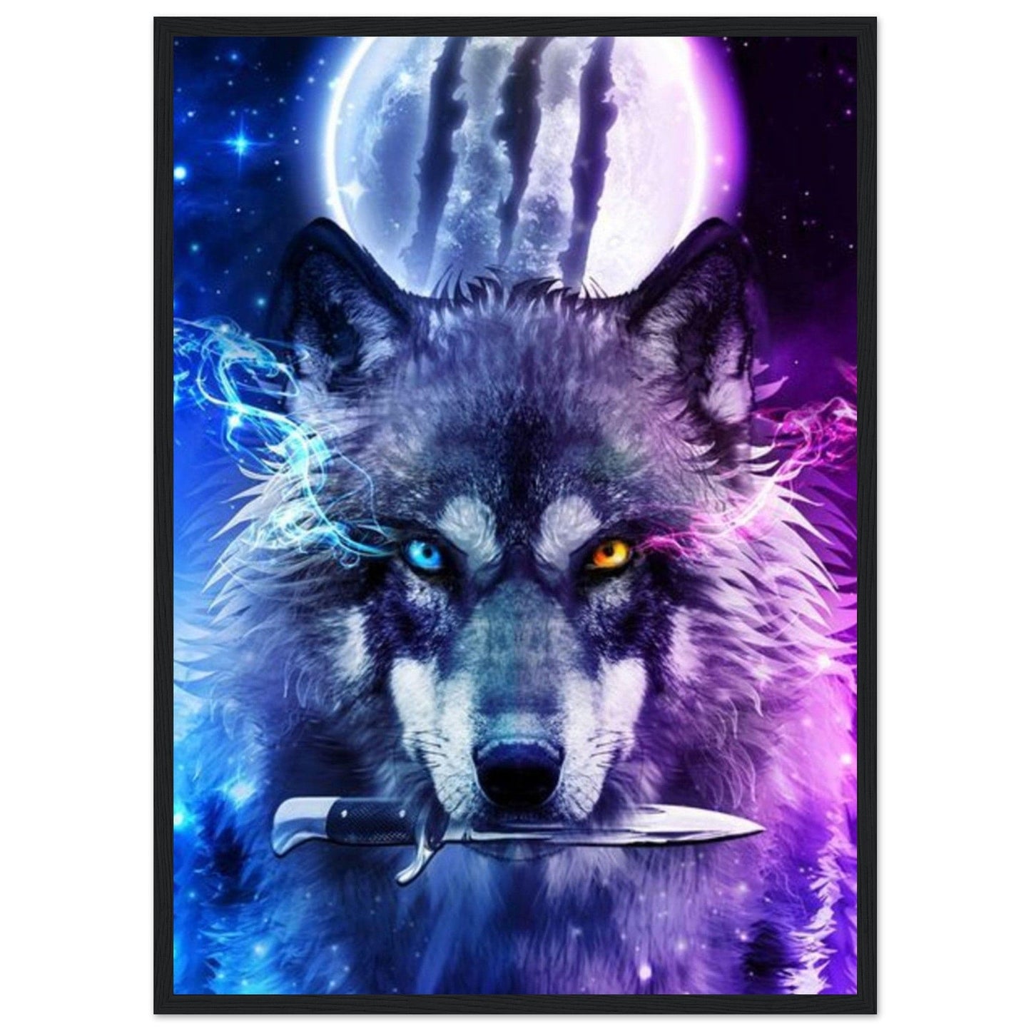 Gelato Print Material 50x70 cm / 20x28″ Tableau Loup Violet Et Bleu